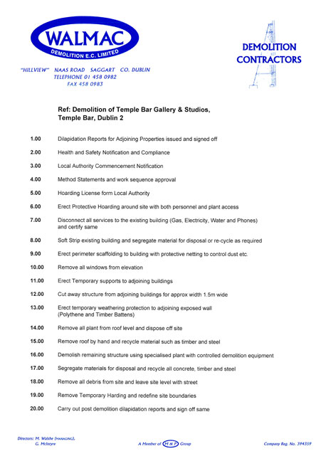 Mark Orange - Ref: Demolition Temple Bar Gallery and Studios, 2010